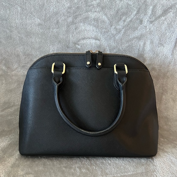 Karl Lagerfeld Paris Dome Black Satchel Purse - Picture 2 of 6